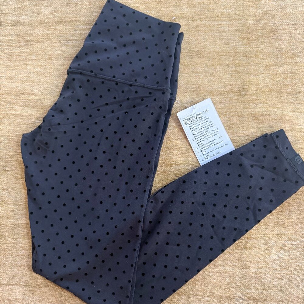 NWT Lululemon 28" Size 8 Align Polka Dot Flocked Legging Pants